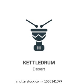 Kettledrum vector icon on white background. Flat vector kettledrum icon symbol sign from modern desert collection for mobile concept and web apps design.