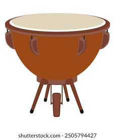 kettledrums musical instrument flat style vector illustration isolated on white background