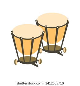 Kettle-drums on white background. Vector illustration.