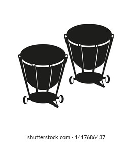 Kettle-drums on the white background. Vector illustration.