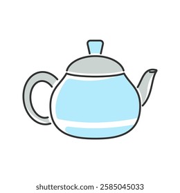 Kettle-Style Teapot. A pot with a short, rounded body and a kettle-like lid.