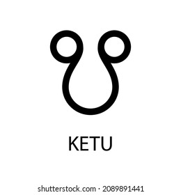 Ketu icon. Descending lunar node. Planet symbol. Vector black sign on white. Astrological calendar. Jyotisha. Hinduism, Indian or Vedic astrology horoscope