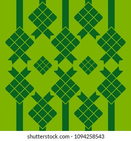 Ketupat asian traditional rice food vector green template.