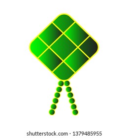 Ketupat background in flat design.-Vector