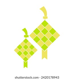 ketupat cartoon icon vector illustration. Ramadan Food Icon Concept. Vector flat outline icon