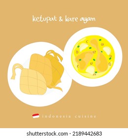 Ketupat Chicken Curry Indonesia Asia Food