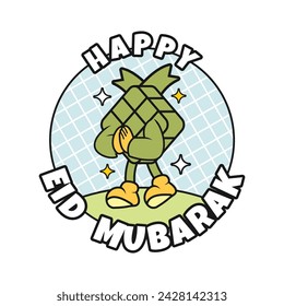 Ketupat Eid Mubarak Groovy Vector Design
