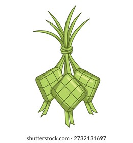 Ketupat Eid Mubarak Ilustración Vector Plantilla EPS 10