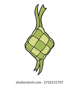 Ketupat Eid Mubarak Ilustración Diseño de Plantilla de Vector