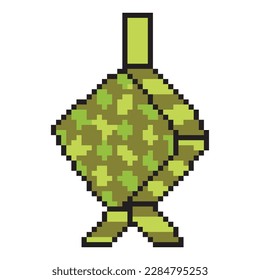 Ketupat for eid Mubarak with pixel art