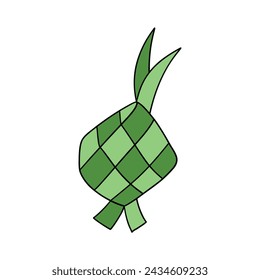 Ketupat Eid vector. Traditional Muslim Eid food