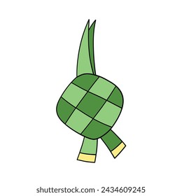 Ketupat Eid vector. Traditional Muslim Eid food