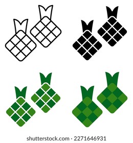Ketupat auf ebene Art einzeln
