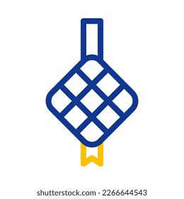 ketupat icon duocolor blue yellow style ramadan illustration vector element and symbol perfect. Icon sign from modern collection for web.