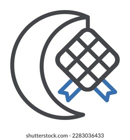 ketupat icon duocolor grey blue colour ramadan illustration vector element and symbol perfect. Icon sign from modern collection for web.