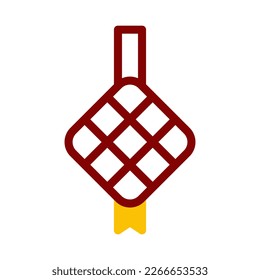 ketupat icon duotone red yellow style ramadan illustration vector element and symbol perfect. Icon sign from modern collection for web.