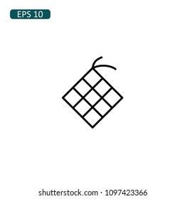 Ketupat icon flat element