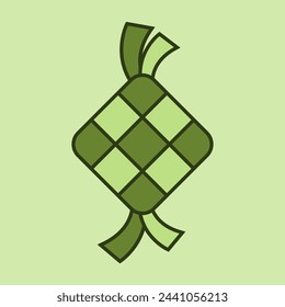 Ketupat Icon Flat Element. Vector Illustration Of Flat Ketupat Icon Isolated On Clean Background. Iedmubarak ketupat icon