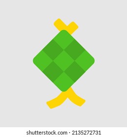 Icono de Ketupat en estilo plano sobre ramadan, uso para presentación de aplicaciones móviles del sitio web