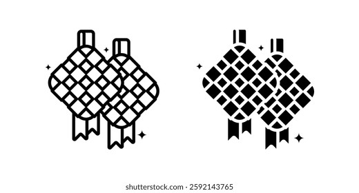 Ketupat icon set. for mobile concept and web design on white background