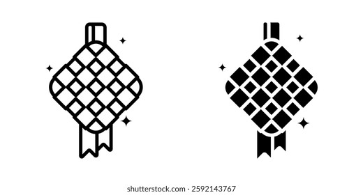 Ketupat icon set. for mobile concept and web design on white background