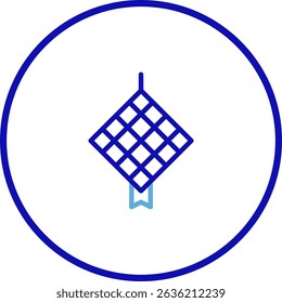 Ketupat icon in simple line style, suitable for islamic and eid design elements