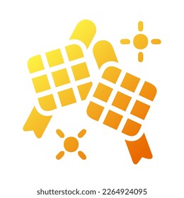 ketupat icon solid gradient yellow ramadan illustration vector element and symbol perfect. Icon sign from modern collection for web.