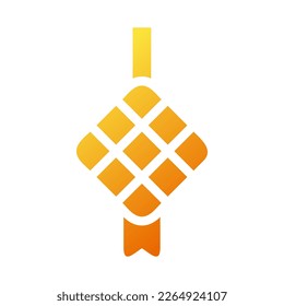 ketupat icon solid gradient yellow ramadan illustration vector element and symbol perfect. Icon sign from modern collection for web.
