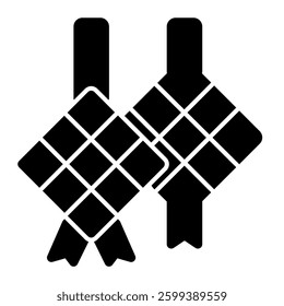 Ketupat icon solid style transparent