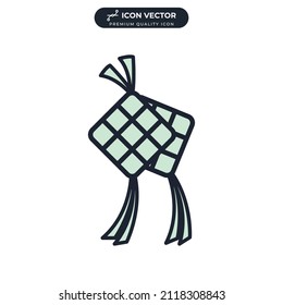 Ketupat icon symbol template for graphic and web design collection logo vector illustration