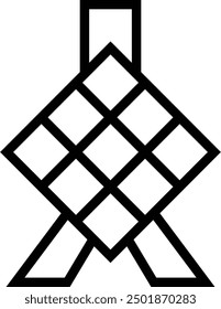 ketupat icon. Thin linear style design isolated on white background