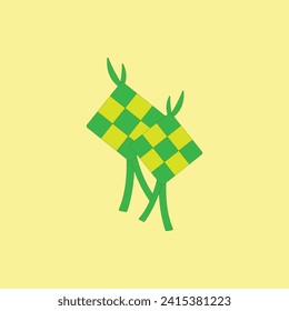 Ketupat icon vector illustration. Malaysian food during Eid Mubarak