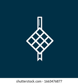 vector de icono ketupat, ilustración vectorial en fondo azul