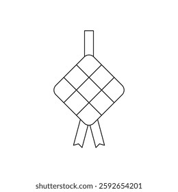 Ketupat Icon. Ketupat Vector Icon in line style design. Ketupat Symbol. Vector illustration.