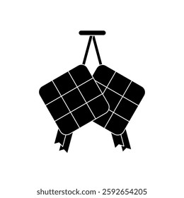 Ketupat Icon. Ketupat Vector Icon in line style design. Ketupat Symbol. Vector illustration.