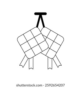 Ketupat Icon. Ketupat Vector Icon in line style design. Ketupat Symbol. Vector illustration.
