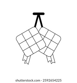 Ketupat Icon. Ketupat Vector Icon in line style design. Ketupat Symbol. Vector illustration.