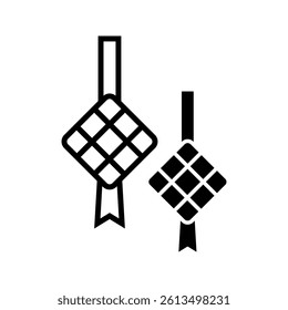 ketupat icon icon vector simple black line