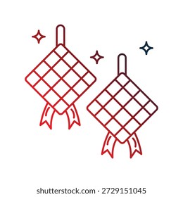 Icono de Ketupat con Vector de fondo blanco