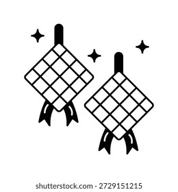 Icono de Ketupat con Vector de fondo blanco