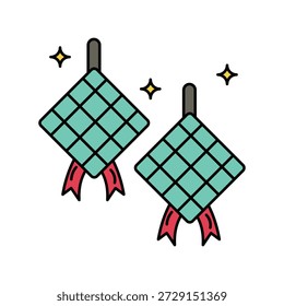 Icono de Ketupat con Vector de fondo blanco
