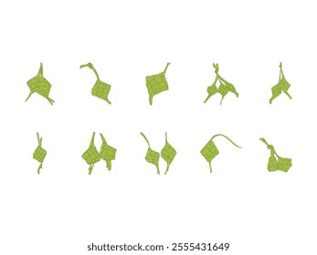 Ketupat Illustration Design Element Set 