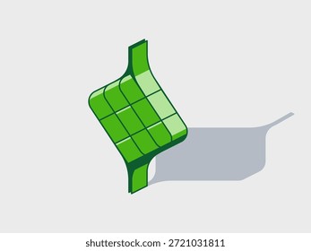 Ketupat Ilustración vectorial isométrica con sombra