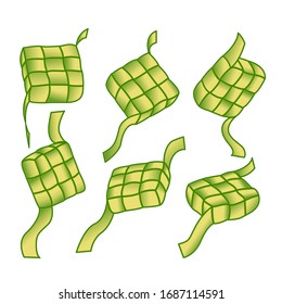 conjuntos de ilustraciones vectoriales de lebarán ketupat