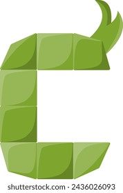 Ketupat Letter Alphabet Vector Element