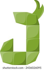 Elemento de vector de alfabeto de letra ketupat