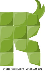 Elemento de vector de alfabeto de letra ketupat
