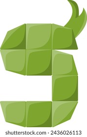 Elemento de vector de alfabeto de letra ketupat