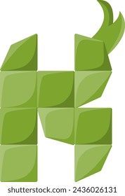 Ketupat Letter Alphabet Vector Element