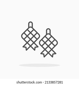 Icono de línea Ketupat. Actrazo editable y píxel perfecto. Se puede usar para productos digitales, presentación, diseño de impresión y más.